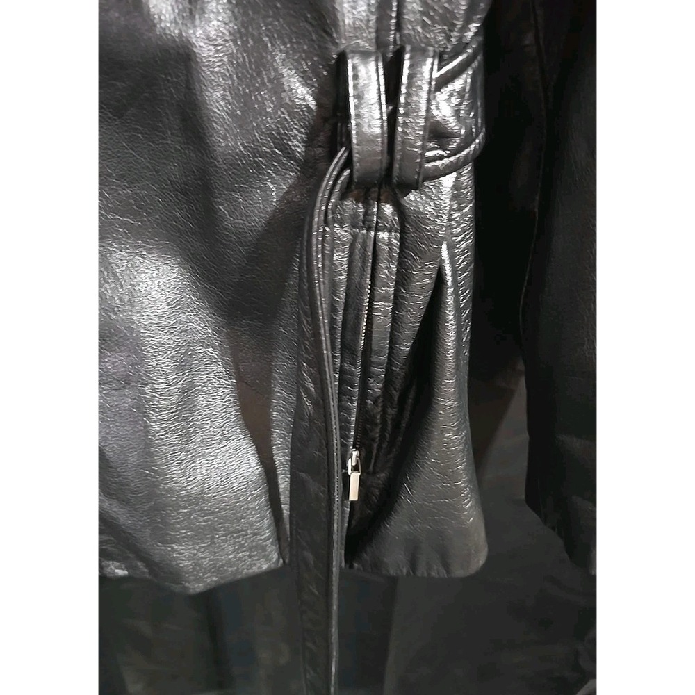 Colebrook~Classic~Leather Jacket ~Womens Size Large~ Zip-up & Tie~ Pockets GUC - Picture 4 of 10